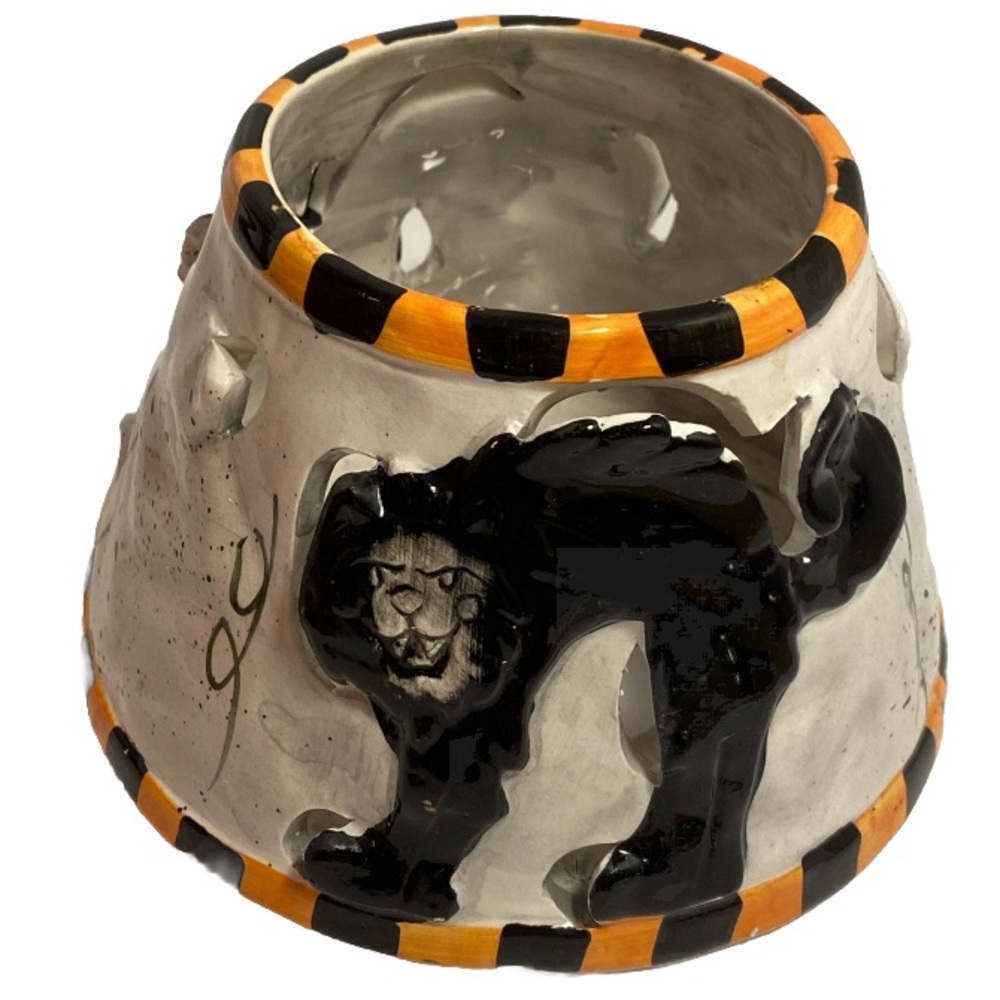 Vintage Halloween Black Cat Candle Shade Topper for small Jar cutout 3D spooky